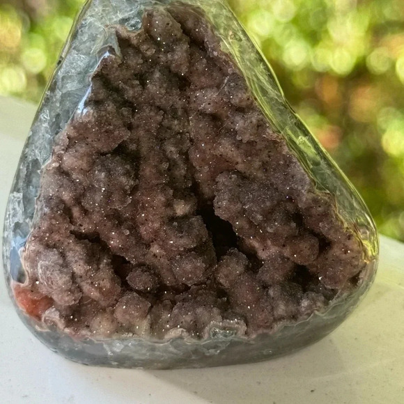 Rare AAAA-Quality Magenta Amethyst Uruguay Stunning Rare Color Crystal Cut Base - Picture 7 of 12